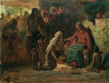 Ilya Repin Painting - blessing children Ilya Repin